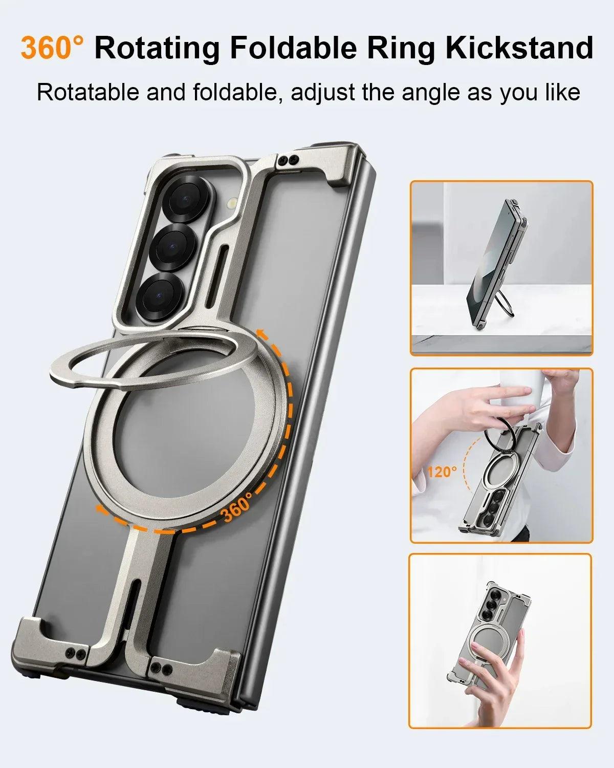 The Phantom Embrace: Where Elegance Meets Untamed Functionality - The Minimalist MagSafe Ring Stand Case for Your Z Fold