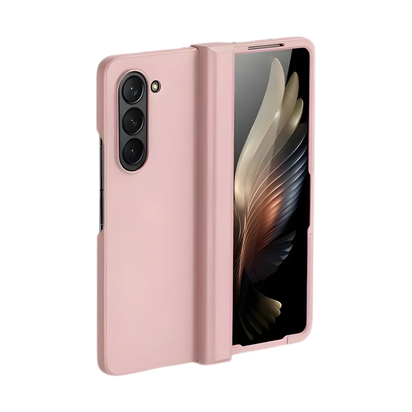 Pink phone case on a white background