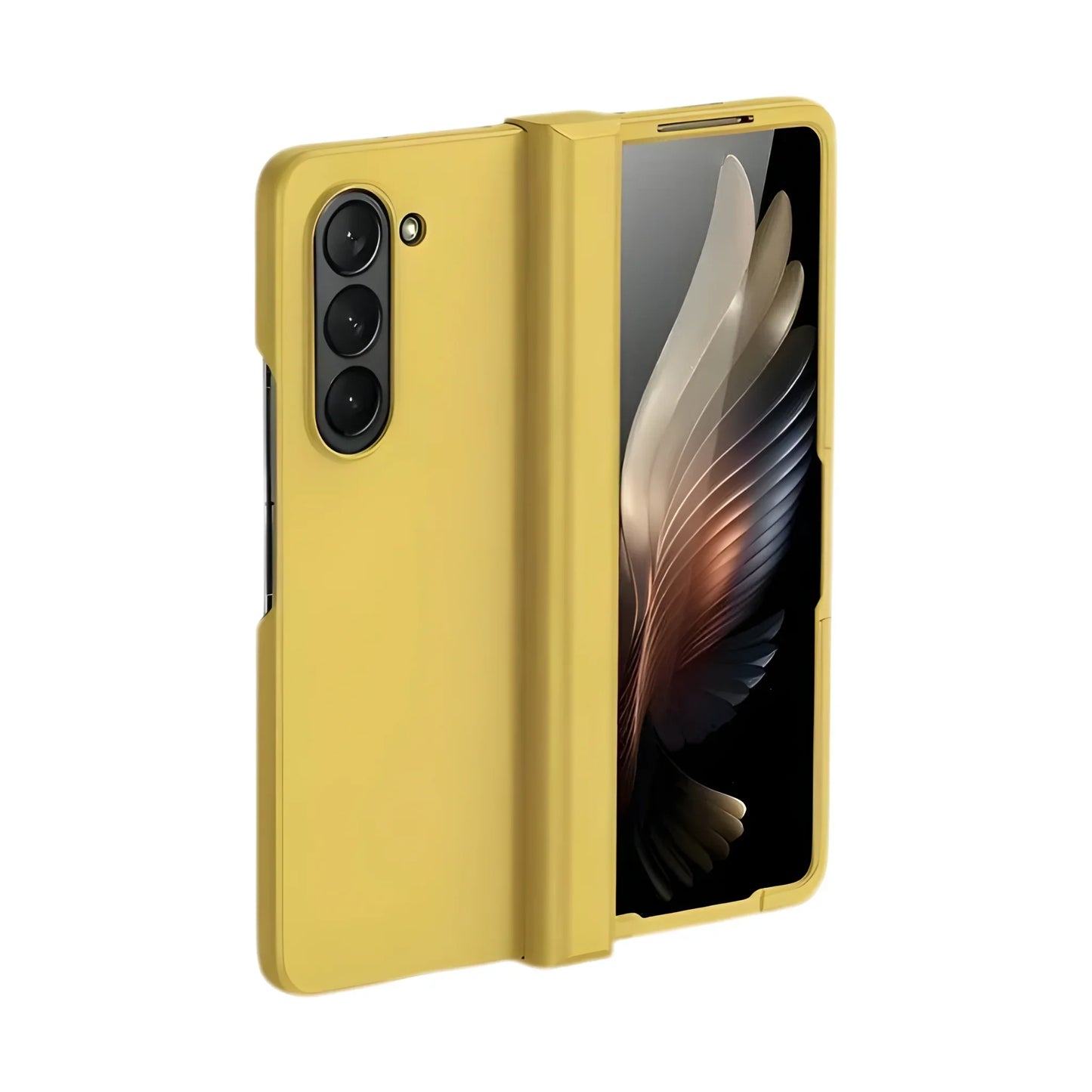 Yellow phone case on a white background