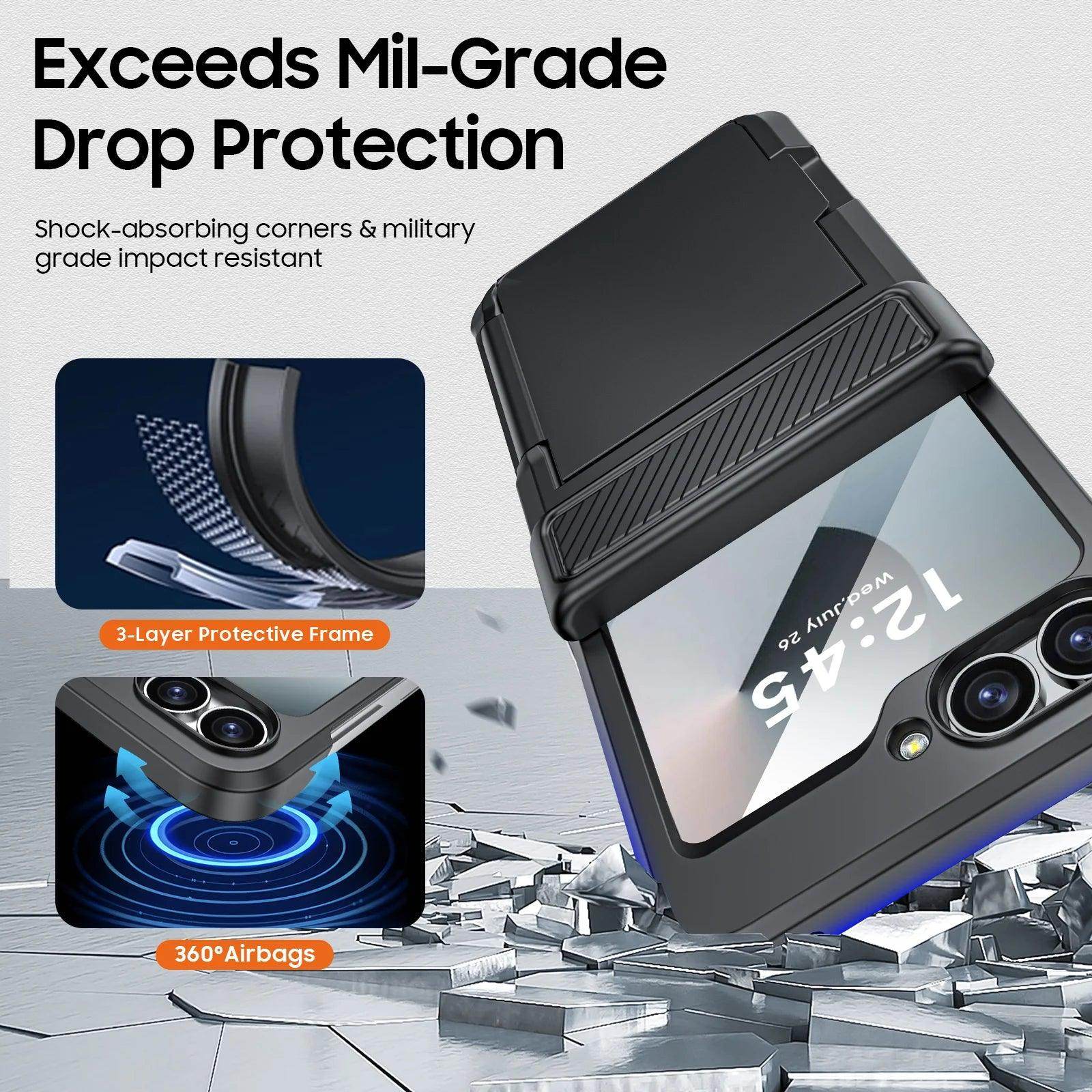 Built-In Screen Protector Shockproof Case For Samsung Galaxy Z Flip 6 - FoldifyCase