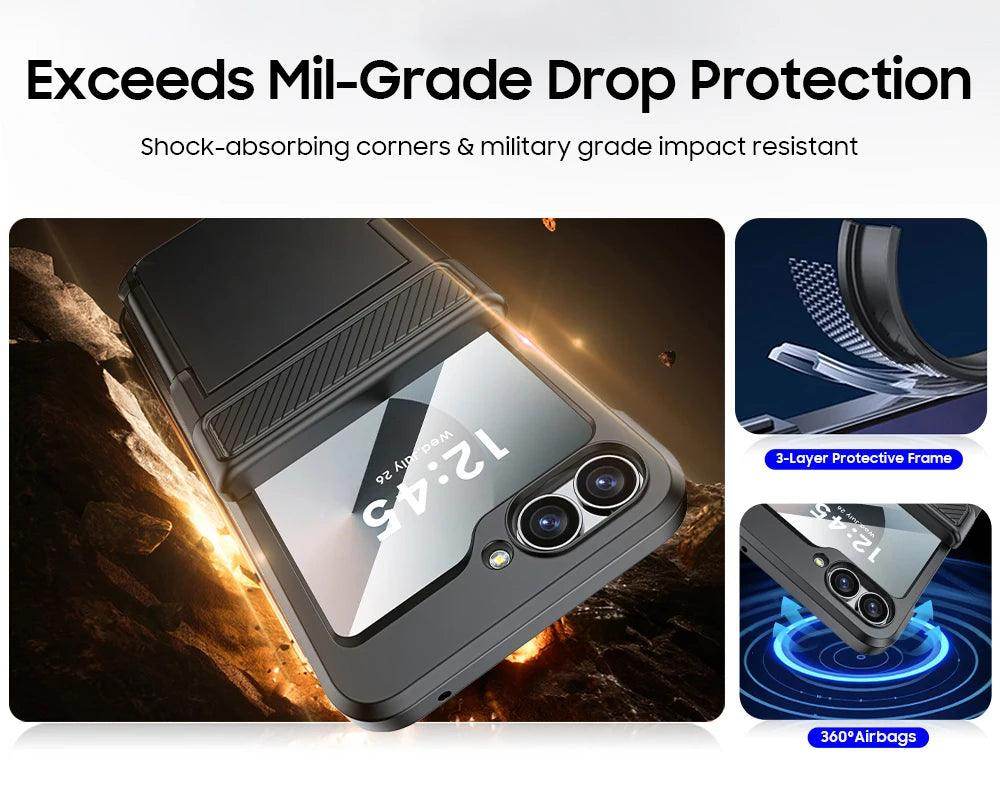 Built-In Screen Protector Shockproof Case For Samsung Galaxy Z Flip 6 - FoldifyCase