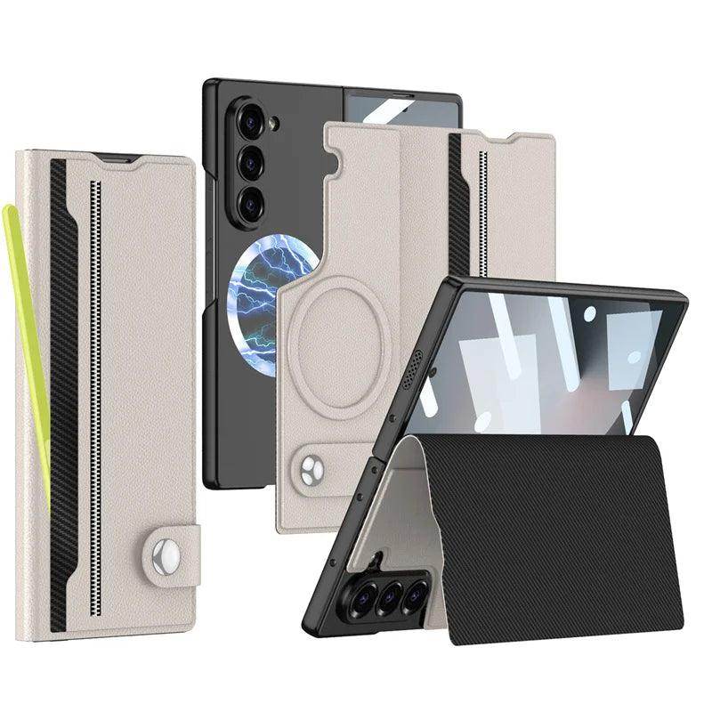 Leather Magnetic Card Slot Phone Case For Samsung Galaxy Z Fold 6 - FoldifyCase