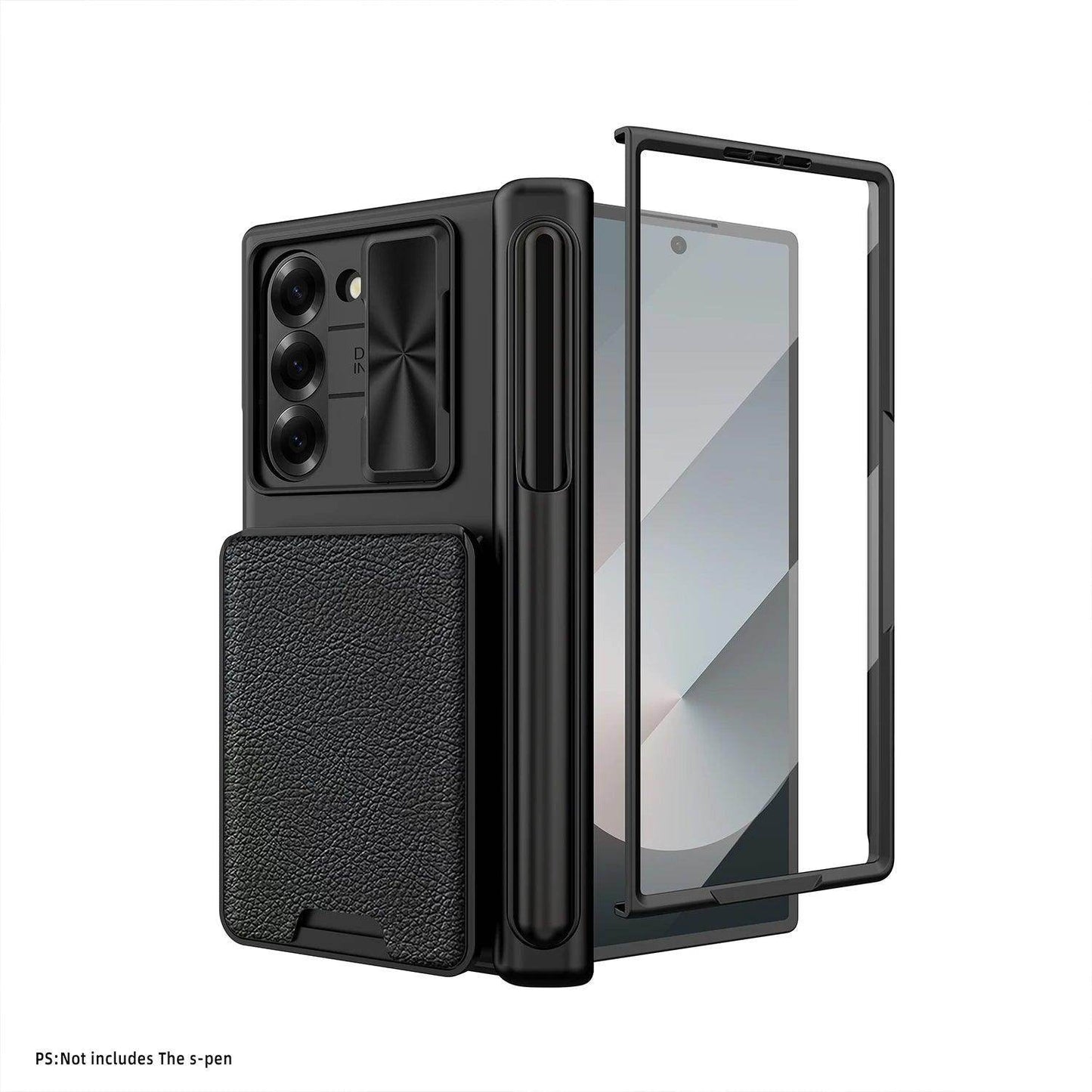 Leather Card Bag Sliding Window Case For Samsung Galaxy Z Fold Series - FoldifyCase