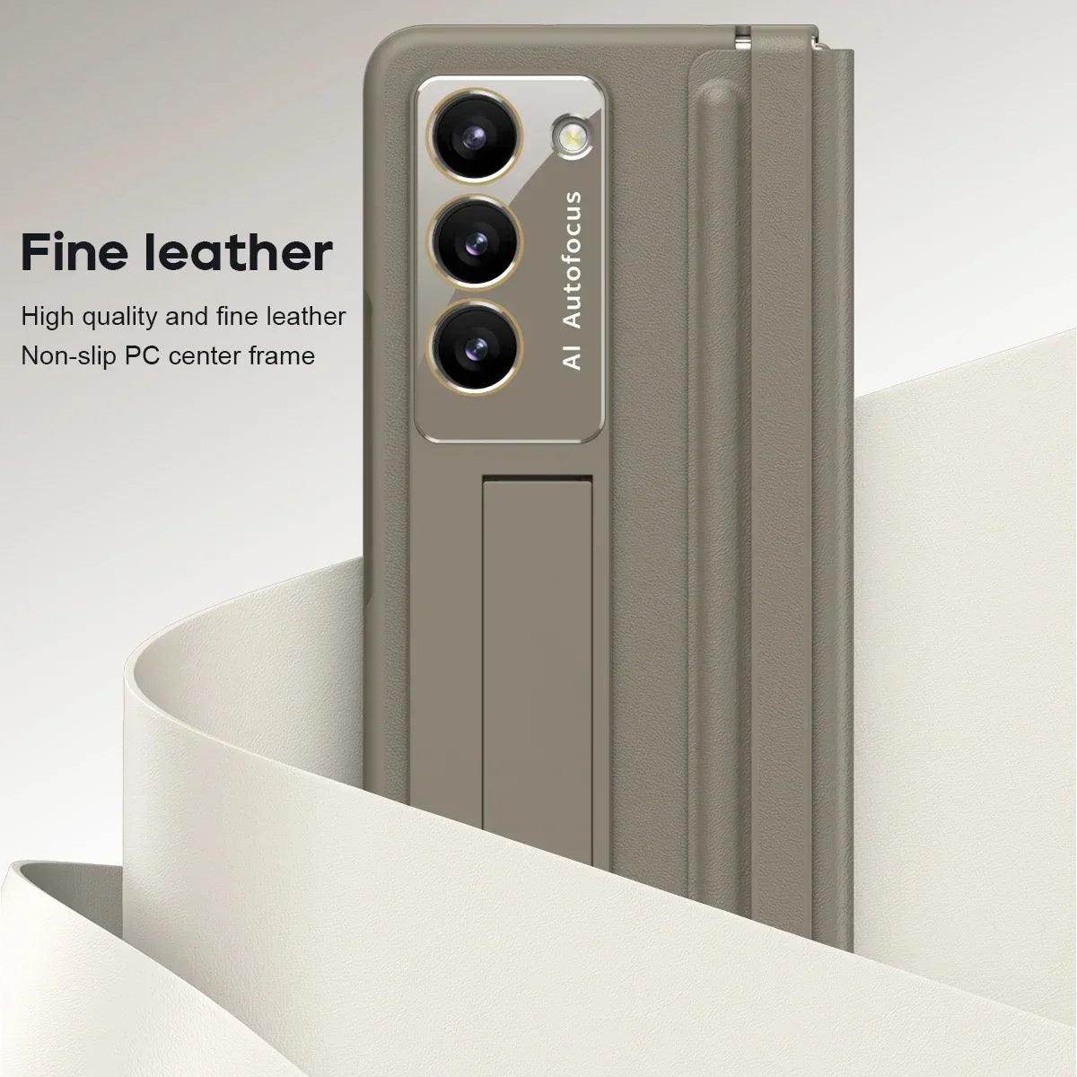Skin Friendly Matte Leather Bracket For Samsung Galaxy Z Fold Series - FoldifyCase