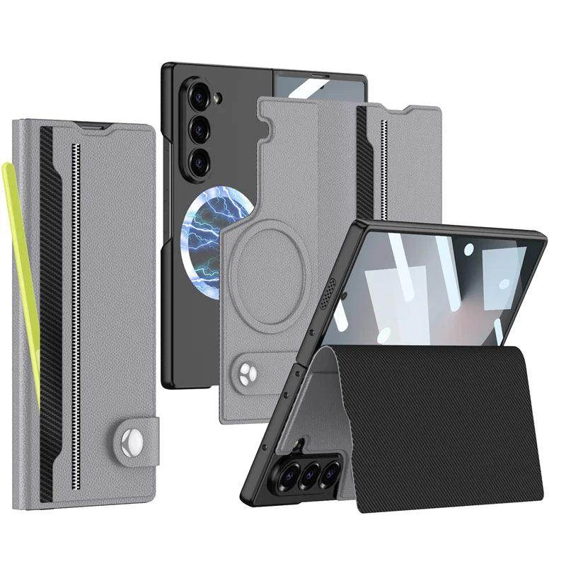 Leather Magnetic Card Slot Phone Case For Samsung Galaxy Z Fold 6 - FoldifyCase