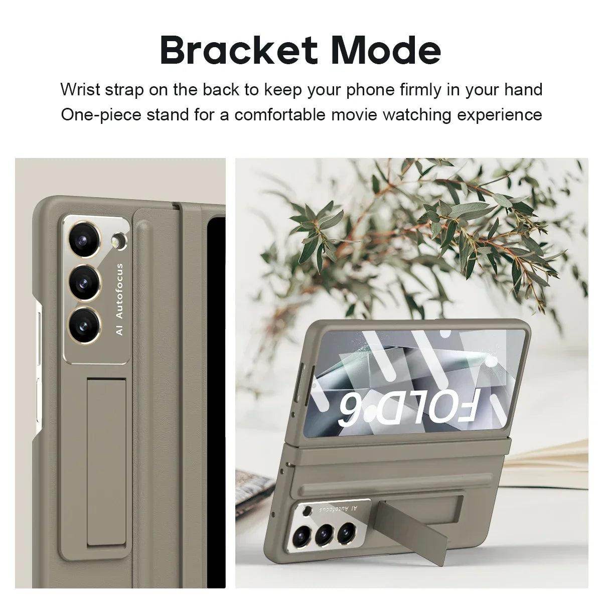 Skin Friendly Matte Leather Bracket For Samsung Galaxy Z Fold Series - FoldifyCase