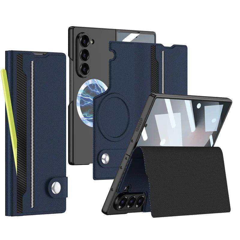 Leather Magnetic Card Slot Phone Case For Samsung Galaxy Z Fold 6 - FoldifyCase