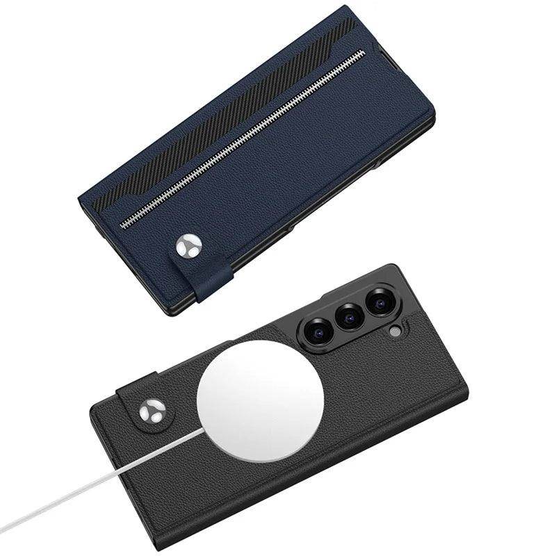 Leather Magnetic Card Slot Phone Case For Samsung Galaxy Z Fold 6 - FoldifyCase