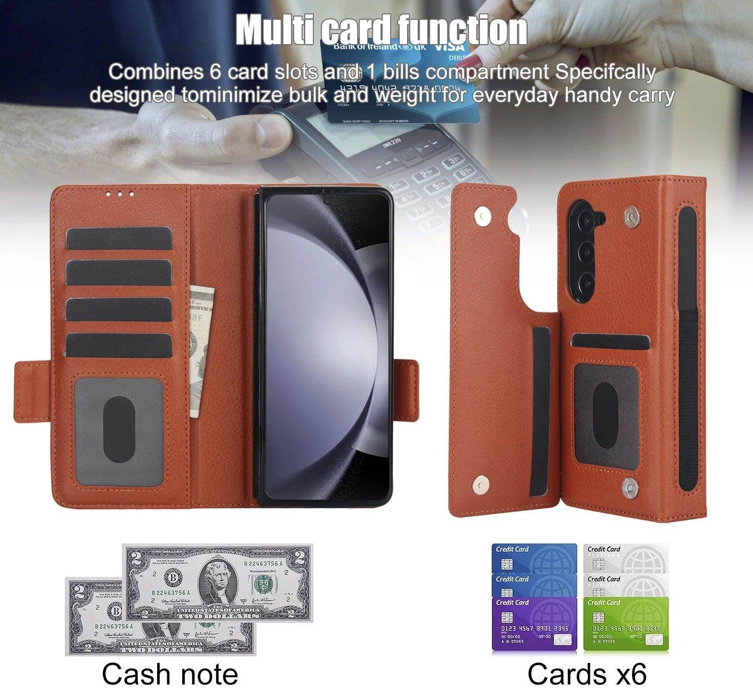 Luxury Folding Card Leather Stand Case For Samsung Galaxy Z Fold Series - FoldifyCase