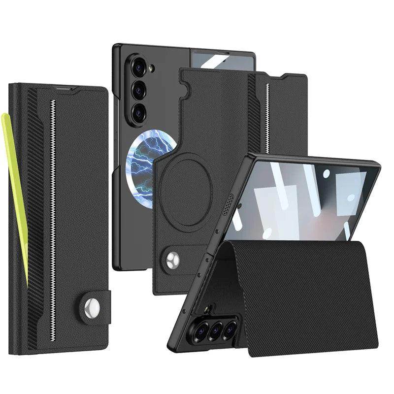 Leather Magnetic Card Slot Phone Case For Samsung Galaxy Z Fold 6 - FoldifyCase