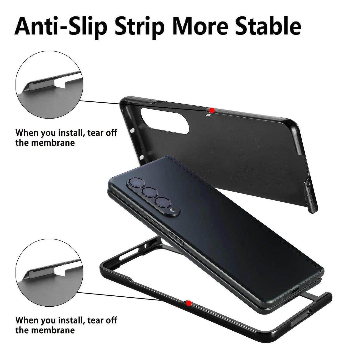 Stretchable Wrist Pen Slot Leather Case For Samsung Galaxy Z Fold Series - FoldifyCase