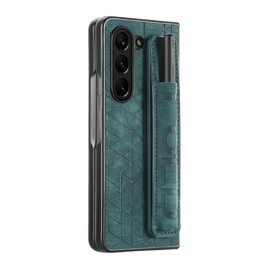Stretchable Wrist Pen Slot Leather Case For Samsung Galaxy Z Fold Series - FoldifyCase