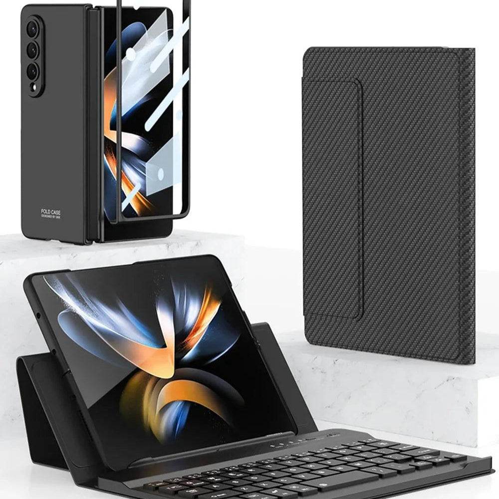 Leather Fold Stand Keyboard For Samsung Galaxy Z Fold Series - FoldifyCase