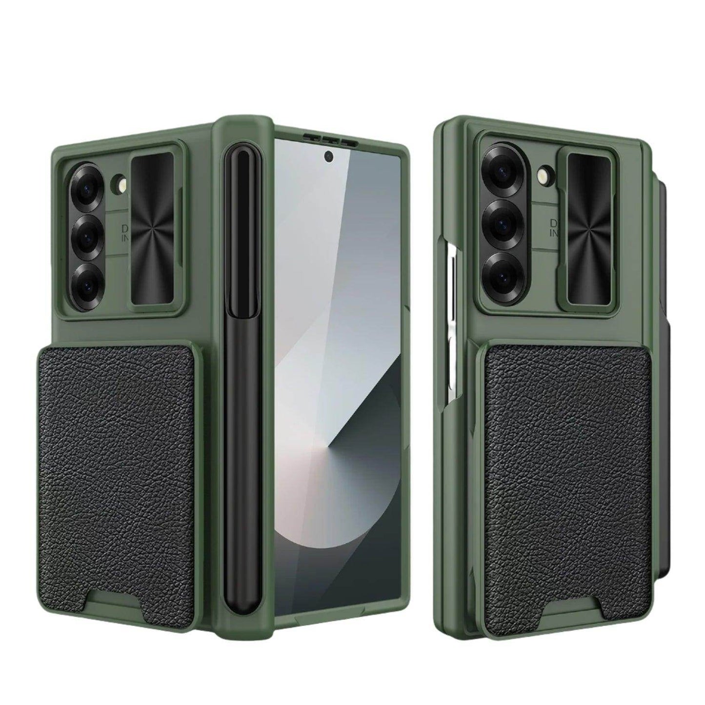 Leather Card Bag Sliding Window Case For Samsung Galaxy Z Fold Series - FoldifyCase
