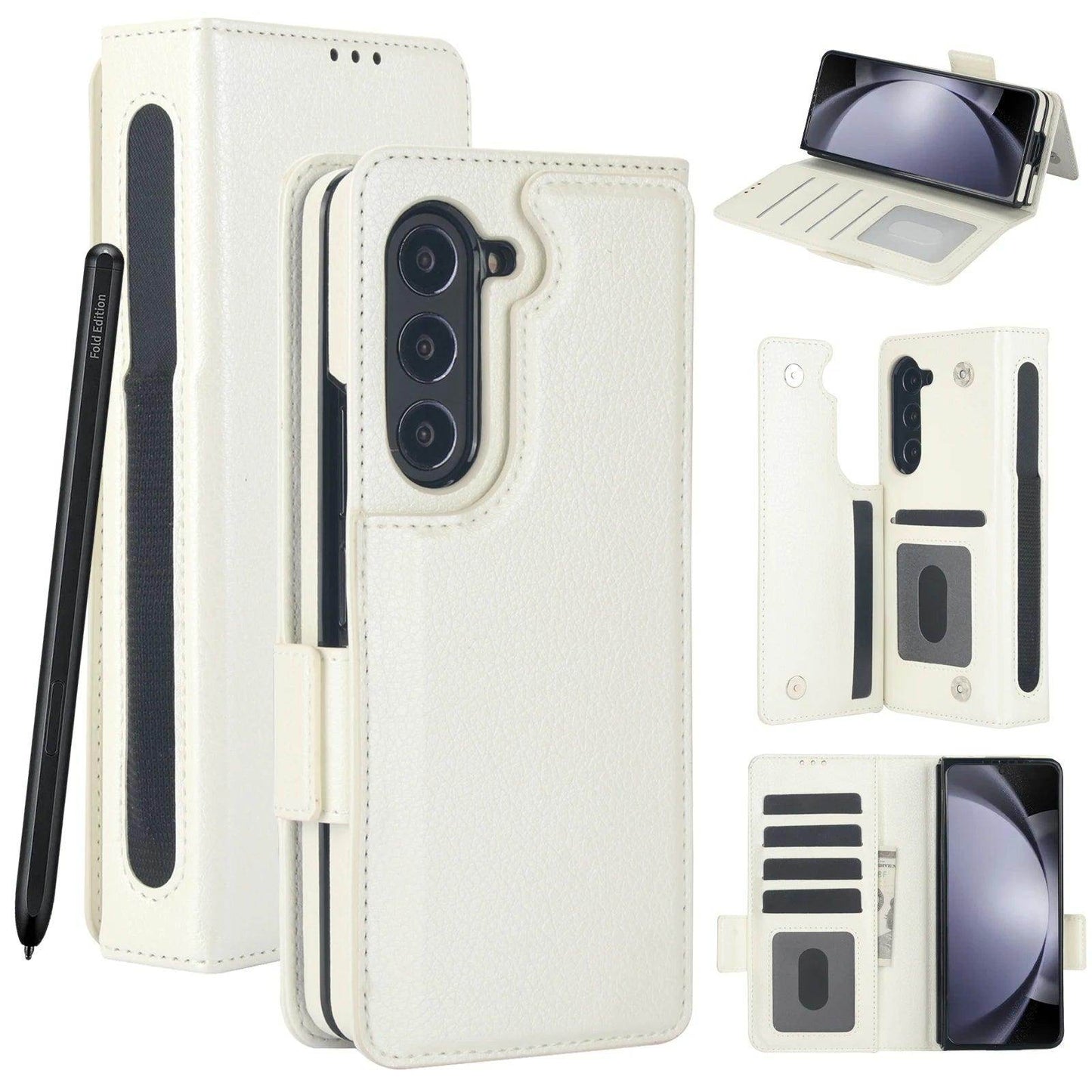 Luxury Folding Card Leather Stand Case For Samsung Galaxy Z Fold Series - FoldifyCase