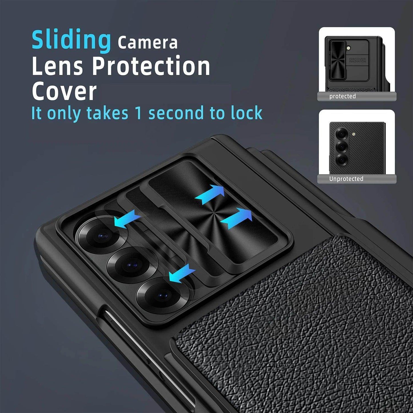 Leather Card Bag Sliding Window Case For Samsung Galaxy Z Fold Series - FoldifyCase