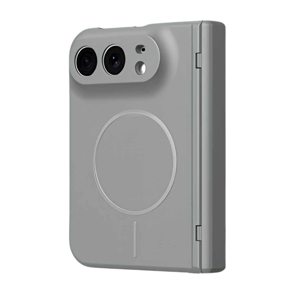 Spineguard P1 Gray MagSafe folding case for iPhone Fold - rear view